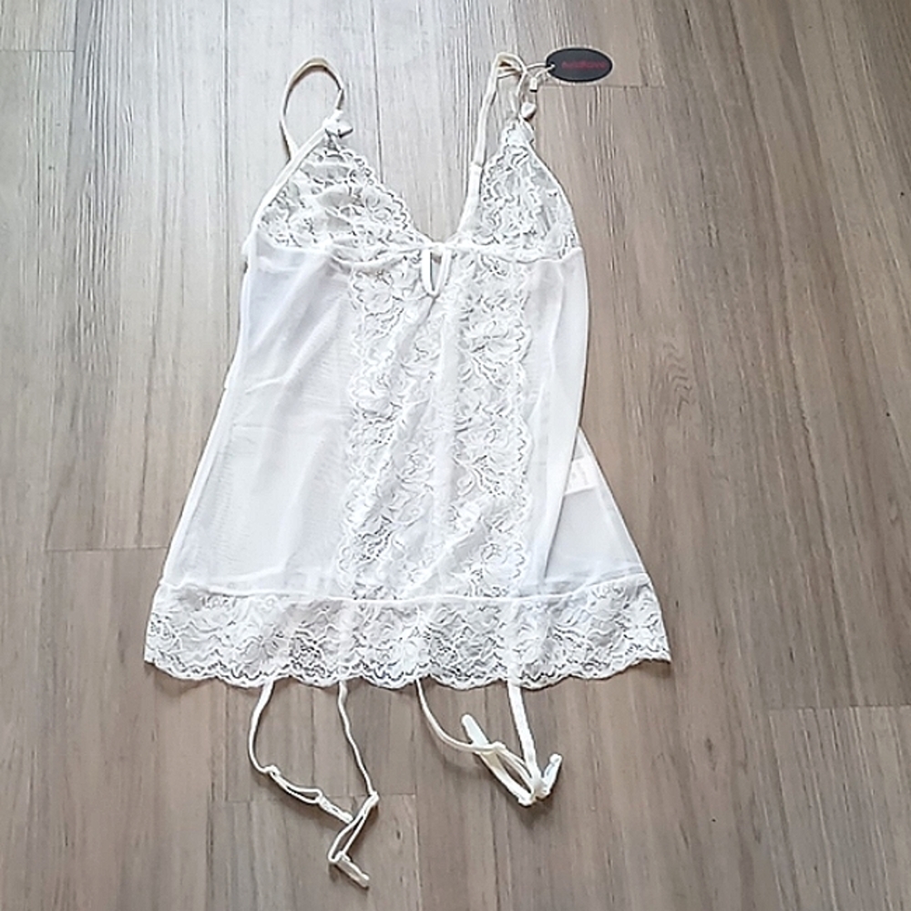 Avid Love Intimate Sleepwear with Lace, Bows, & Garters Sz XL NWT - Picture 1 of 6